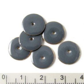 Emalje, mrkgr fg. mnt m.hul i midt, 12mm, 4 stk