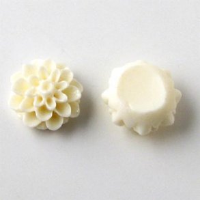 Resin, Dahlien, weiß, 16x8 mm, 2 Stk.