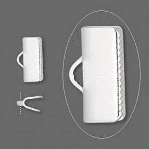 Bandabschluss, versilbert, 13 mm, 4 Stk.