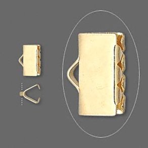 Band-Ende, vergoldetes Messing, 9 mm, 4 Stk.