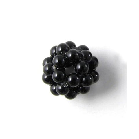 Onyx bær, sort agat, 14 mm. 1 stk.