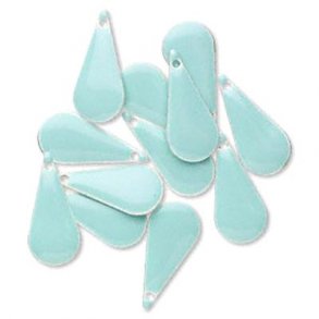 Emalje vedhng, havskum grn drbe, 22x10mm, 2 stk