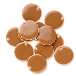 Emalje vedhng, brun mnt, 18 mm, 2 stk