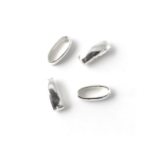 Båndring, blank oval sølv, 11,5x6 mm, hulmål: 10x4 mm, 2 stk