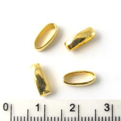 Bandring, oval, blank, vergoldetes Silber, Loch 10x4 mm, 2 Stk