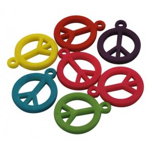 Acryl, Peace-Zeichen, 14 mm, assortiert, 14 Stk.