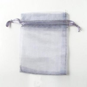 Jewellery bags, light grey, organza 7x9cm, 20pcs