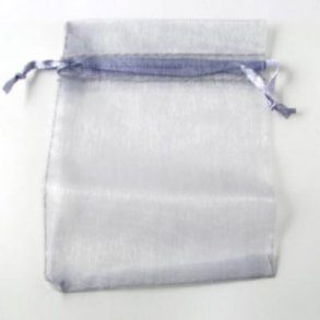 Jewellery bags, light grey, organza 9x12cm, 20pcs
