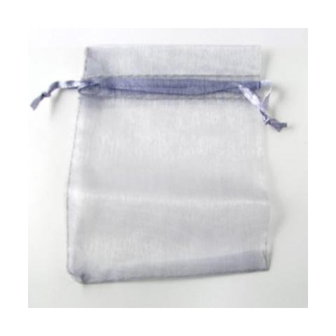 Smykkepose, lysgr, organza 9x12 cm, 20 stk