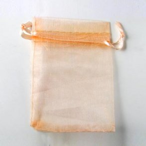 Jewellery bags, pale yellow, organza 7x9cm, 20pcs