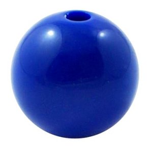 Akrylperle, 20 mm, rund mrk bl, 6 stk.