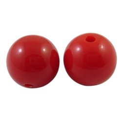 Acryl-Perlen, 20 mm, rund, rot, 6 Stk.