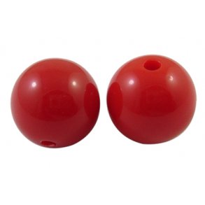 Acryl-Perlen, 20 mm, rund, rot, 6 Stk.