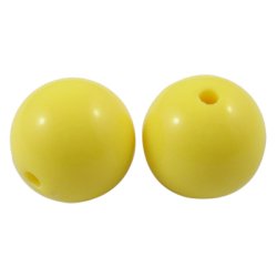 Acrylic beads, 20mm, round, bright yellow, 6pcs.