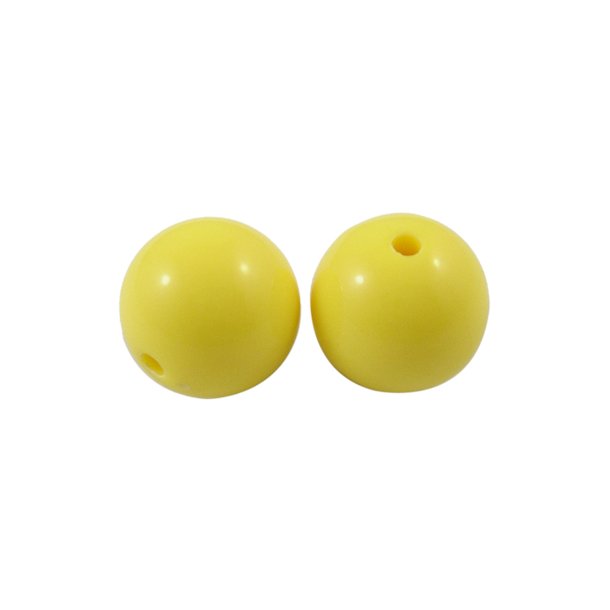 Acryl-Perlen, 20 mm, rund, gelb, 6 Stk.
