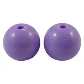 Akrylperle, 16 mm, rund lyselilla, 6 stk.