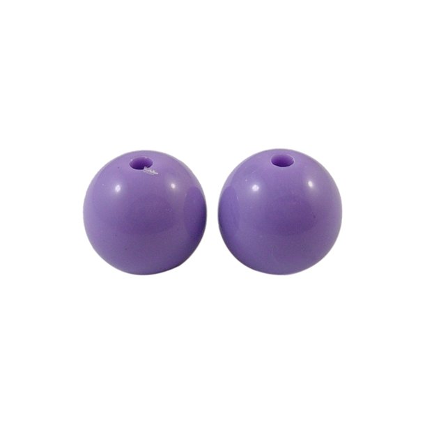 Acrylic beads, 16mm, round, purple, 6pcs.