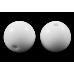Akrylperle, 20 mm, rund hvid, 6 stk.