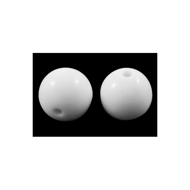 Acryl-Perlen, 20 mm, rund, weiß, 6 Stk.