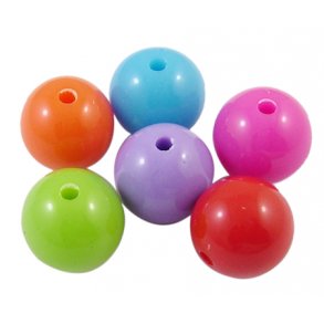 Acryl-Perlen, 20 mm, gemischte Farben, 20 Stk.