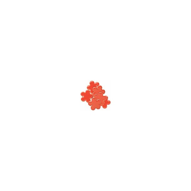 Emaille-Anh&auml;nger, rot/orangene Blume, 15 mm, 2 Stk.