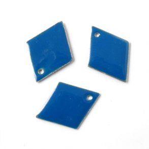 enamel, harlequin-shaped, dark blue, 20mm, 2pcs.