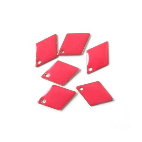 Emalje, harlekin-form,fs. pink, 15 mm, 4 stk