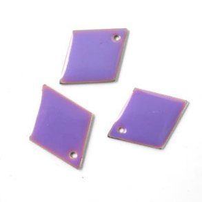 enamel, harlequin-shaped,purple, 20mm, 2pcs.