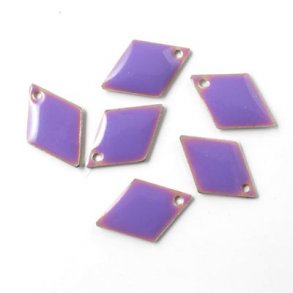 enamel, harlequin-shaped, purple, 15mm, 4pcs.