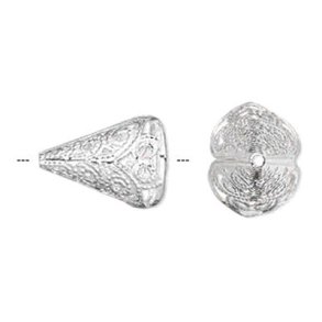 Versilbert, Kegel-/Waffelform, 16 mm, 6 Stk.