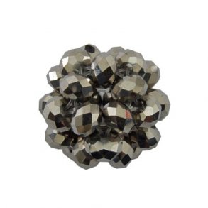 Faceted berry, extra large, silver-metallic, 37 mm. 1pc.