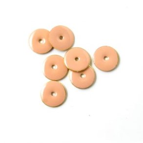 Emalje, pudderfarv mnt, fg. hul i midt 8mm, 6stk