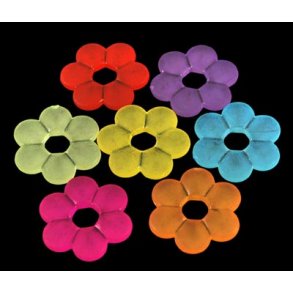 Acryl, Blumen, mit groem Loch, Mix, 15x2,5 mm, 14 Stk.