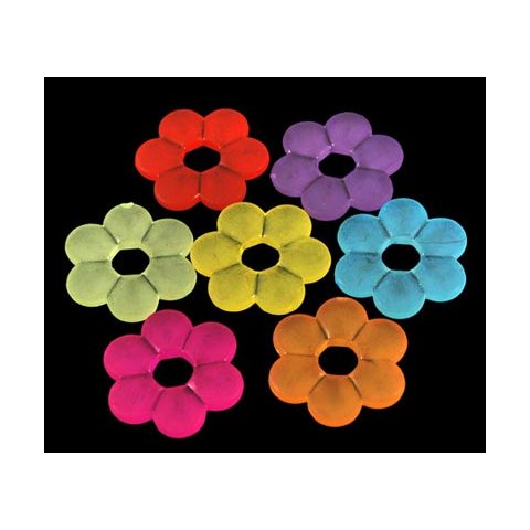 Acryl, Blumen, mit gro&szlig;em Loch, Mix, 15x2,5 mm, 14 Stk.
