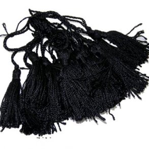 Quaste, schwarz, 12 cm inkl. Kordel, 2 Stk.