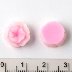 Resin, Seerosen, rosa-wei&szlig;, 12,8x5 mm, 2 Stk.