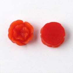 Resin, Seerosen, rot, 12,8x5 mm, 2 Stk.