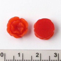 Resin, Seerosen, rot, 12,8x5 mm, 2 Stk.
