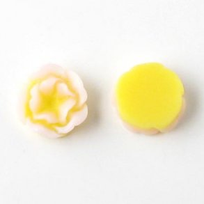 Resin, Seerosen, gelb-weiß, 12,8x5 mm, 2 Stk.
