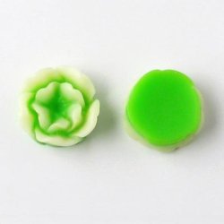 Resin, Seerosen, gr&uuml;n-wei&szlig;, 12,8x5 mm, 2 Stk.