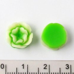 Resin, Seerosen, gr&uuml;n-wei&szlig;, 12,8x5 mm, 2 Stk.