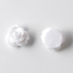 Resin, Rosen, wei&szlig;, 10,5x6,8 mm, 2 Stk.