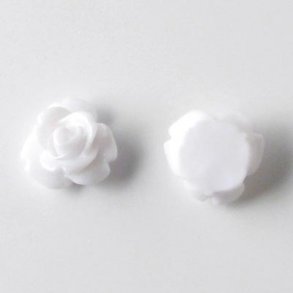 Resin, Rosen, weiß, 10,5x6,8 mm, 2 Stk.