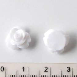 Resin, Rosen, wei&szlig;, 10,5x6,8 mm, 2 Stk.