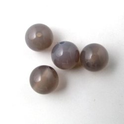 Grey agate, round bead, 8mm, 6pcs.