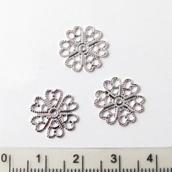 Filigrane Anh&auml;nger, Kleeblatt mit &Ouml;se, 14 mm, 10 Stk.