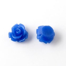 Resin, Rosen, dunkelblau, 10,5x6,8 mm, 2 Stk.