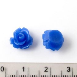 Resin, Rosen, dunkelblau, 10,5x6,8 mm, 2 Stk.