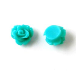 Resin, Rosen, t&uuml;rkis, 10,5x6,8 mm, 2 Stk.