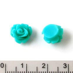 Resin, Rosen, t&uuml;rkis, 10,5x6,8 mm, 2 Stk.